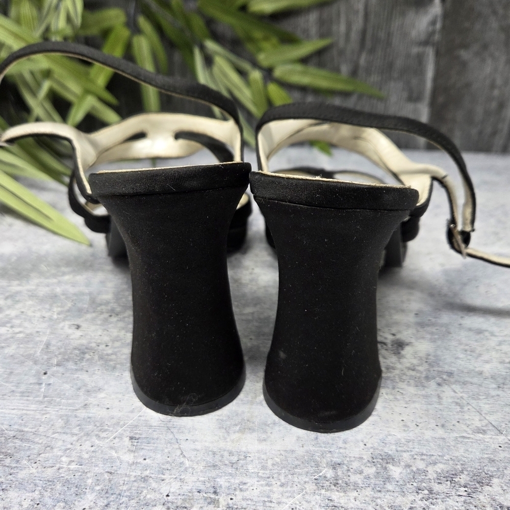 Vintage 90s 00s Unlisted | Black Strappy Heeled Sandals Size 10 - Picture 6 of 12